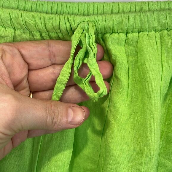 KommotionNY Boho Pull On  Tiered embellished Crochet detailed green skirt Large - Picture 6 of 10